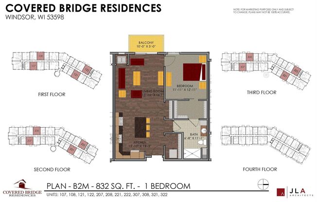 1 bed, 1 bath, 832 sqft, $1,539, Unit 307