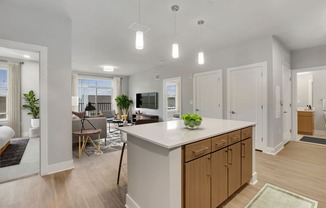 Kitchen And Living Room at Woodmore Apartments, Bowie, Maryland