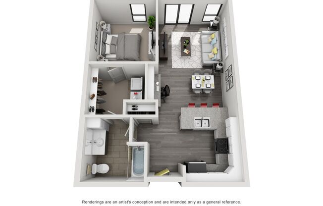 1 bed, 1 bath, 725 sqft, $1,260, Unit 504