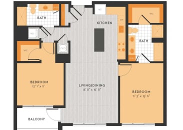 2 beds, 2 baths, 1,169 sqft, $3,795