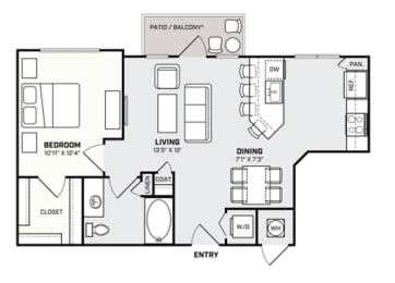 1 bed, 1 bath, 698 sqft, $1,528