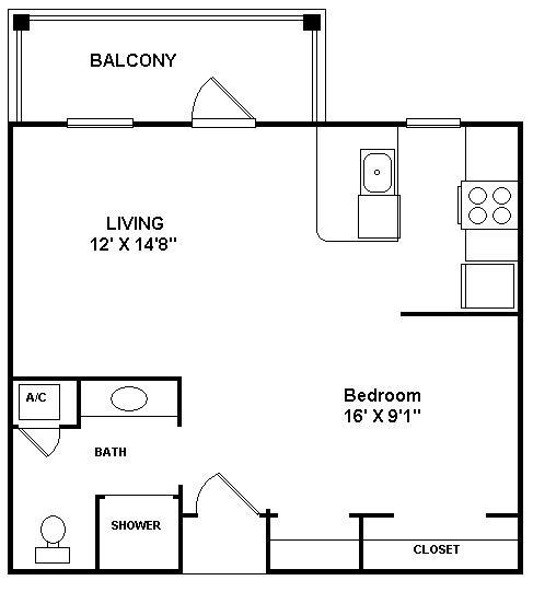 Studio, 1 bath, $1,300, Unit Unit 468