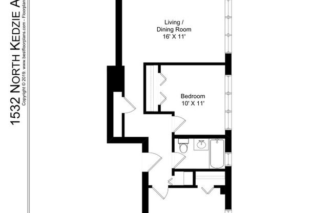 2 beds, 1 bath, 819 sqft, $1,495, Unit 1532-1C