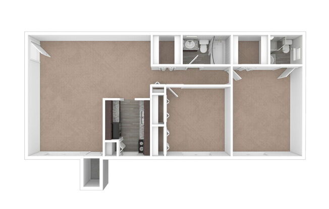 2 beds, 2 baths, 930 sqft, $1,390