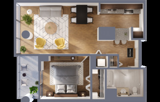 1 bed, 1 bath, 752 sqft, $2,467