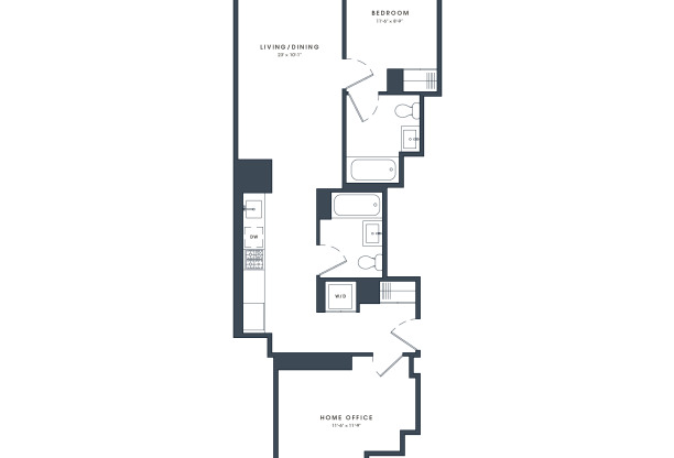 1 bed, 2 baths, $6,450, Unit 601