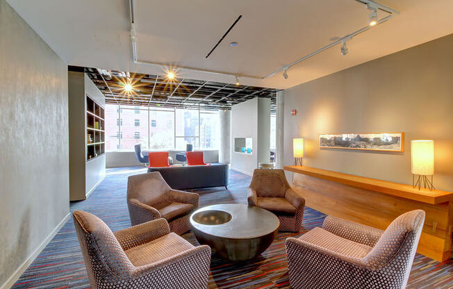 Club 805 Work-From-Home Spaces , Library and Fireplace Lounge at 805 N. Lasalle Drive, Chicago