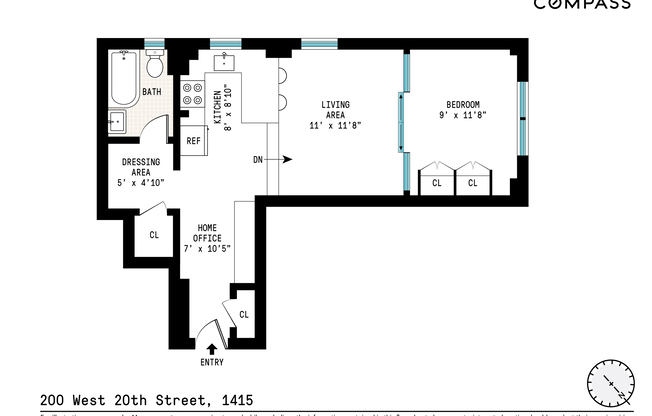 1 bed, 1 bath, $4,250, Unit 1415