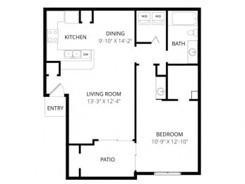 1 bed, 1 bath, 729 sqft, $1,110
