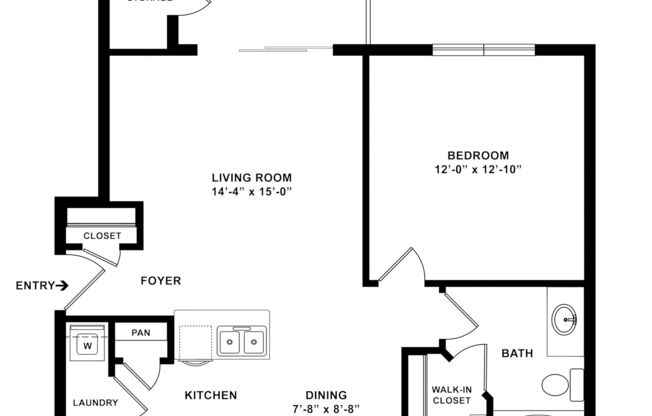 1 bed, 1 bath, 692 sqft, $1,094