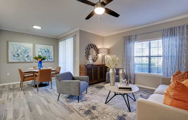 Modern Living Room at Carmel Creekside, Fort Worth, 76137