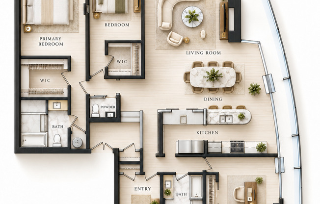 3 beds, 2.5 baths, 2,280 sqft, $4,000, Unit 1102