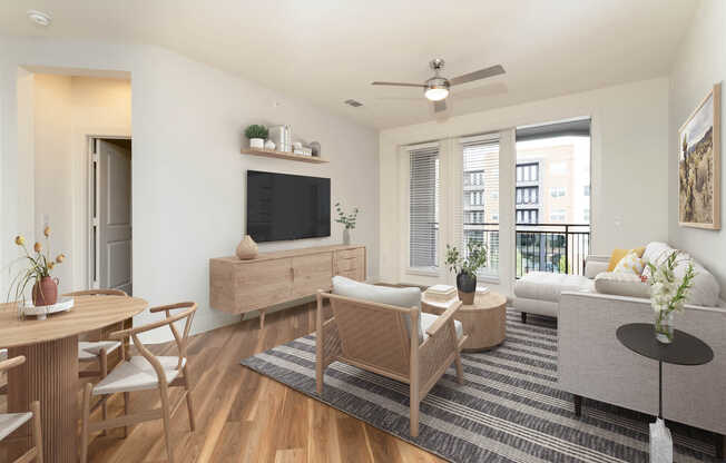 Living Room with Balcony and Hard Surface Flooring