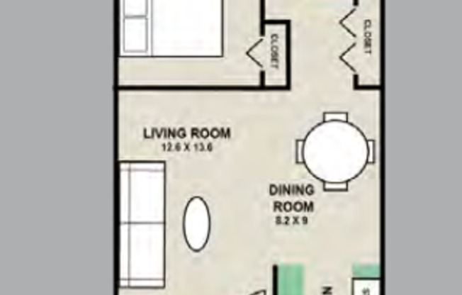 2 beds, 1 bath, 811 sqft, $1,475, Unit 115