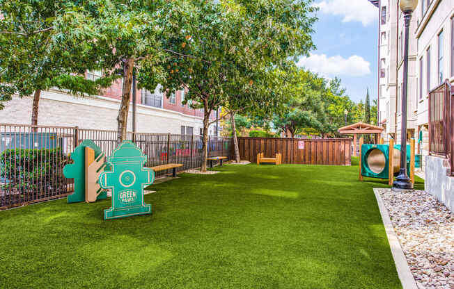 Urban pet park with pet washing station at The Monterey by Windsor, Dallas, 75240