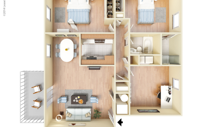 2 beds, 2 baths, 1,190 sqft, $1,527