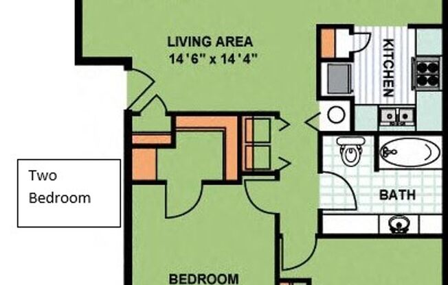 2 beds, 1 bath, 700 sqft, $874, Unit 863