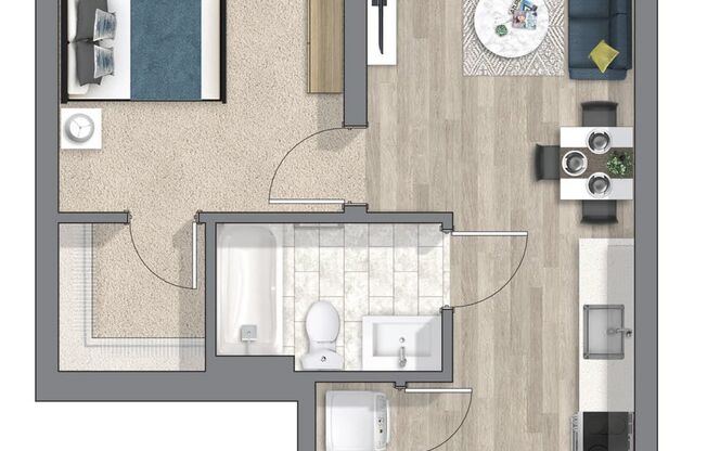 1 bed, 1 bath, 520 sqft, $1,525