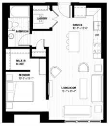 1 bed, 1 bath, 662 sqft, $1,633