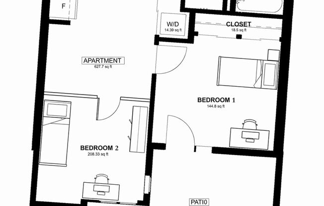 1 bed, 1 bath, 100 sqft, $950
