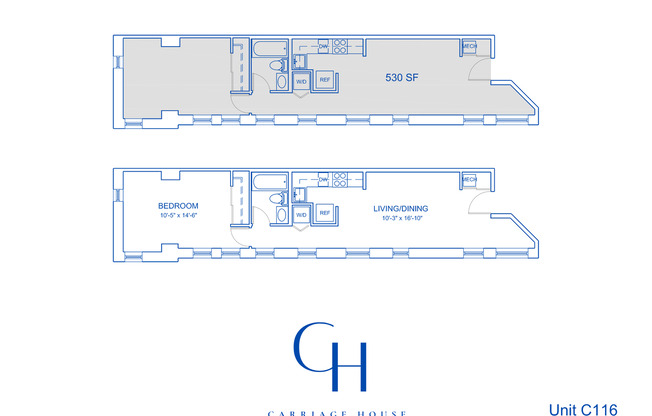 1 bed, 1 bath, 630 sqft, $1,757, Unit C-116