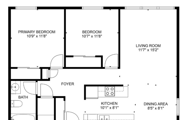 2 beds, 1 bath, 785 sqft, $735, Unit 2561-103