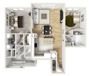 2 beds, 2 baths, 1,077 sqft, $2,714