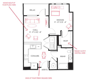 1 bed, 1 bath, 691 sqft, $1,849