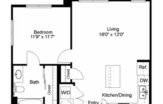 1 bed, 1 bath, 686 sqft, $1,148, Unit 4205
