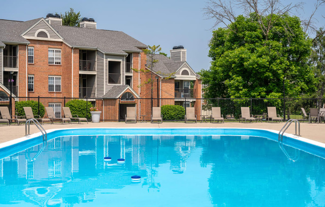 our apartments have a large pool in front of our building