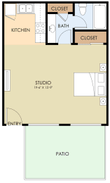 Studio, 1 bath, 500 sqft, $2,300