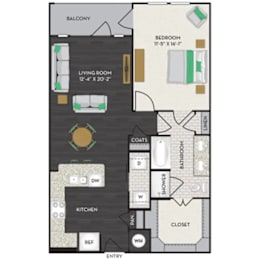1 bed, 1 bath, 899 sqft, $1,590