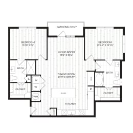 2 beds, 2 baths, 1,203 sqft, $2,175