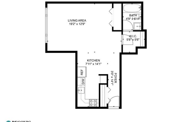 Studio, 1 bath, 383 sqft, $1,575, Unit 206