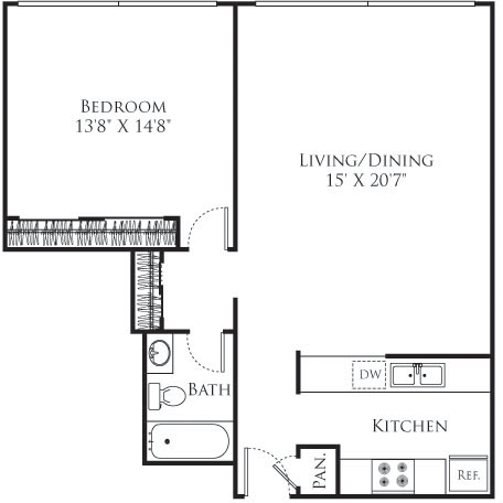 1 bed, 1 bath, 775 sqft, $3,132, Unit 2N