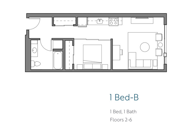 1 bed, 1 bath, 583 sqft, $1,695, Unit 407-MFTE