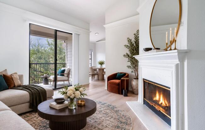 Premium homes feature cozy fireplaces, private balconies, crown molding, and spacious open-concept layouts that add warmth, character, and functionality to everyday living.