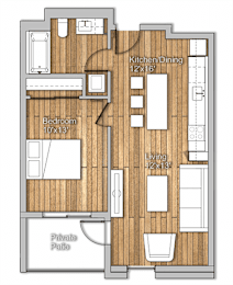 1 bed, 1 bath, 653 sqft, $2,021