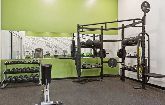 Community Fitness Center with Equipment at Grand Pavilion Apartments in Tampa, FL.