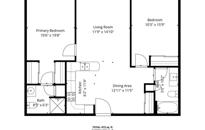 2 beds, 2 baths, 900 sqft, $1,099, Unit CC303