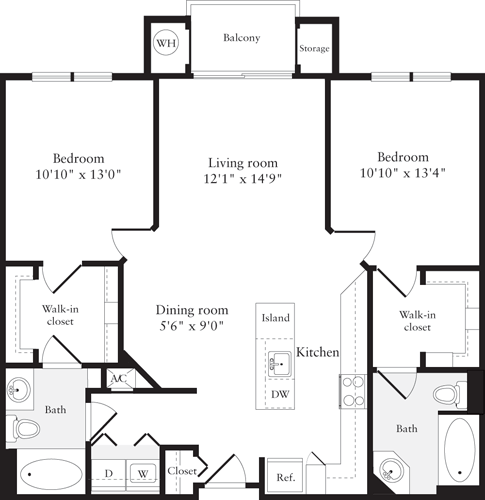 2 beds, 2 baths, 1,007 sqft, $3,421