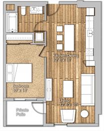1 bed, 1 bath, 715 sqft, $2,204