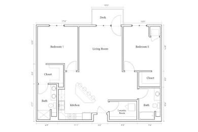 2 beds, 2 baths, 1,280 sqft, $1,610