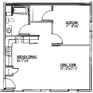 1 bed, 1 bath, 708 sqft, $985, Unit 4