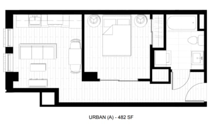 1 bed, 1 bath, 482 sqft, $1,800