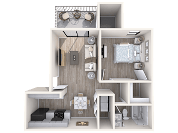 1 bed, 1 bath, 650 sqft, $1,284