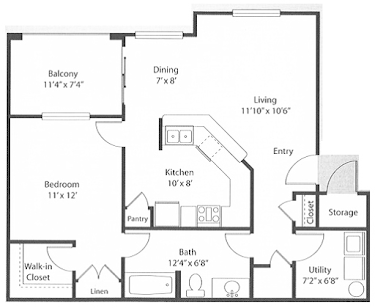 1 bed, 1 bath, 785 sqft, $1,439