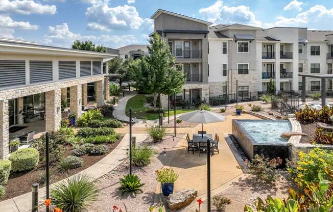 courtyard at The Allure apartments