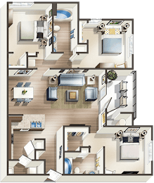 3 beds, 2 baths, 1,282 sqft, $1,671