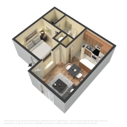 1 bed, 1 bath, 550 sqft, $774